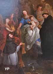 La Vierge donnant une étoile à saint Hubert en présence de saint Nicolas de Tolentino (Erasmus II Quellinus, 1669)
