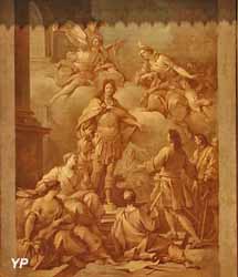 La Charité présentant des officiers et des soldats à Louis XIV (Pierre-Jean Cazes, vers 1735)
