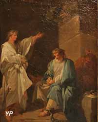 Joseph expliquant les rêves de deux fonctionnaires égyptiens (Simon Julien)