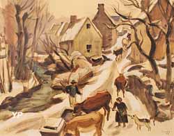 Jules Emile Zingg, L’abreuvoir à Groire, eEstampe (procédé Jacomet)