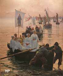 L'arrivée du Pardon de Sainte-Anne de Fouesnant à Concarneau (Alfred Guillou, 1887)