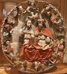 Sainte Trinité aux anges musiciens (bois peints, 15e-16e s.)