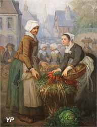 Scène de marché en Bretagne (Louis Caradec, 1850)